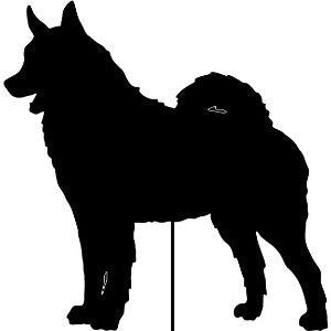 Norwegian Elkhound garden stake silhouette, black, Rustica Ornamentals lawn ornament on Tampa Home & Garden Store
