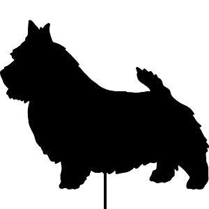 Norwich Terrier garden stake silhouette by Rustica Ornamentals, black metal lawn ornament on Tampa Home & Garden Store