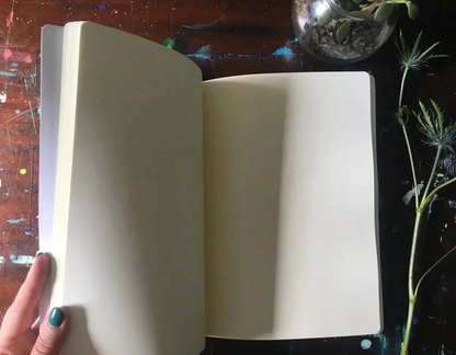 Cuaderno Artístico de Tapa Dura Encuadernado a Mano – Diario de la Luna de las Flores