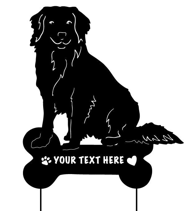 Nova Scotia Duck Tolling Retriever garden stake Rustica Ornamentals black metal sculpture on Tampa Home & Garden Store