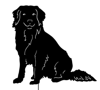 Nova Scotia Duck Tolling Retriever garden stake silhouette, black dog sculpture on Tampa Home & Garden Store