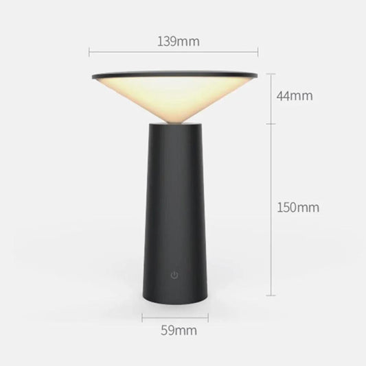 Stevvex ST125141AYB desk lamp, black cone shade, USB LED table lamp with touch sensor control on Tampa Home & Garden Store