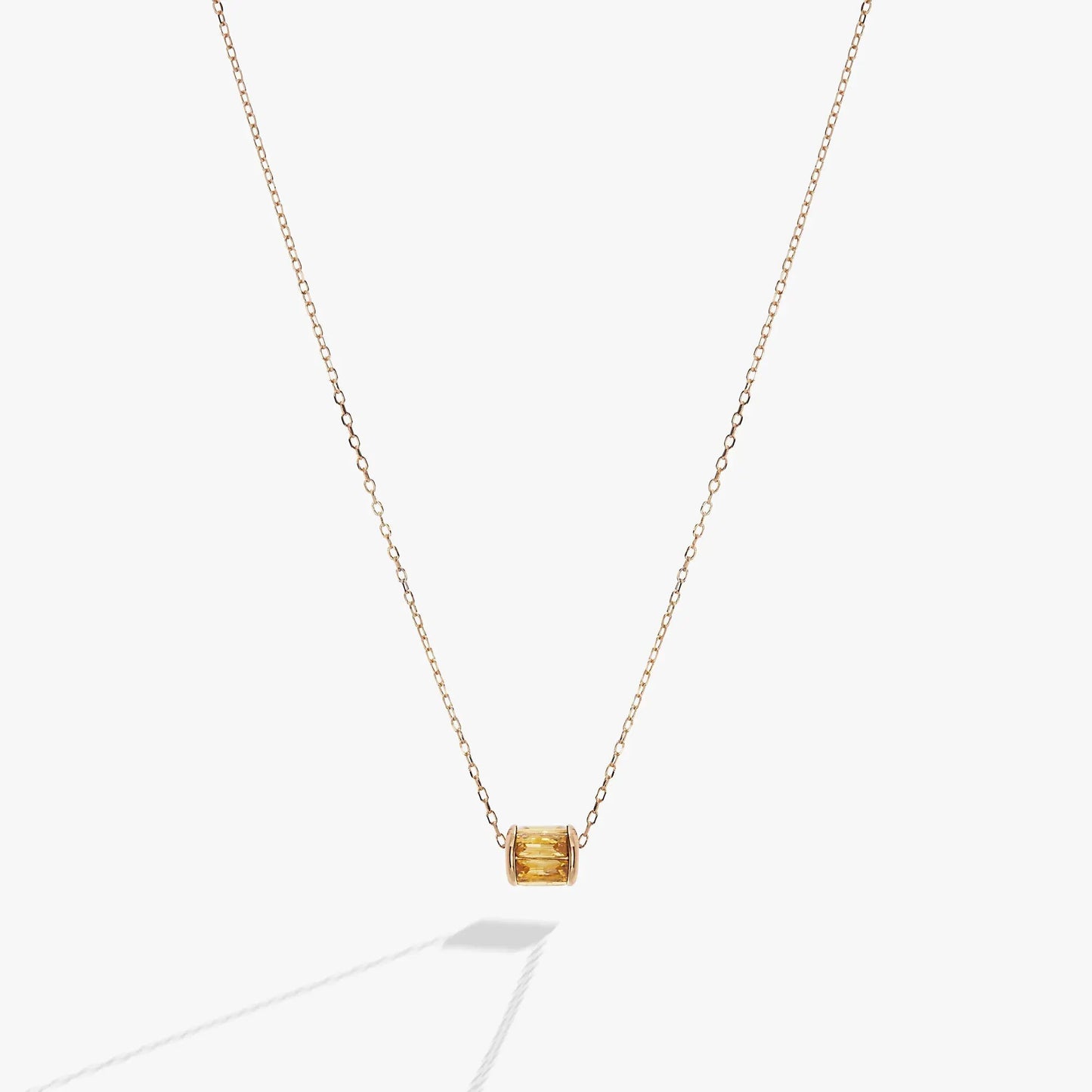 November Birthstone Pendant Necklace with citrine on rose gold chain on Tampa Home & Garden Store