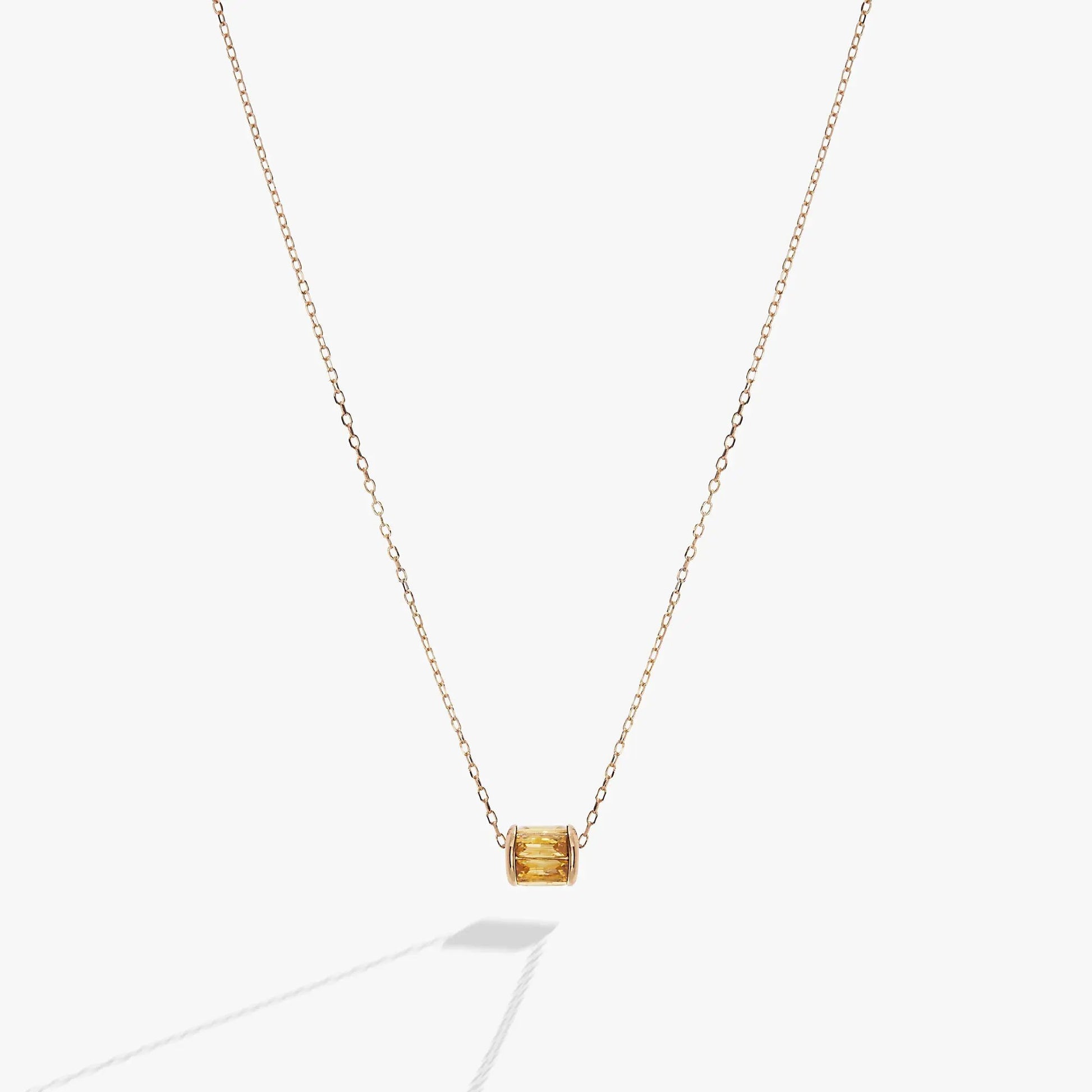 November Birthstone Pendant Necklace with citrine on rose gold chain on Tampa Home & Garden Store
