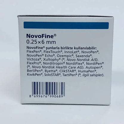 Novofine pen needles 0.25x6 mm box, white with blue label, Beauty Care Bag diabetes care on Tampa Home & Garden Store