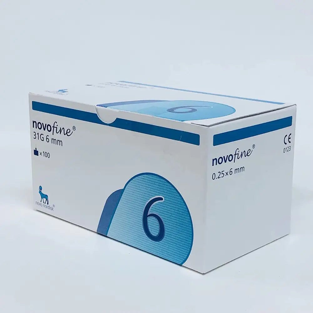 Novofine 31G 6 mm pen needles box 100 pcs white/blue Beauty Care Bag Novo Nordisk logo on Tampa Home & Garden Store
