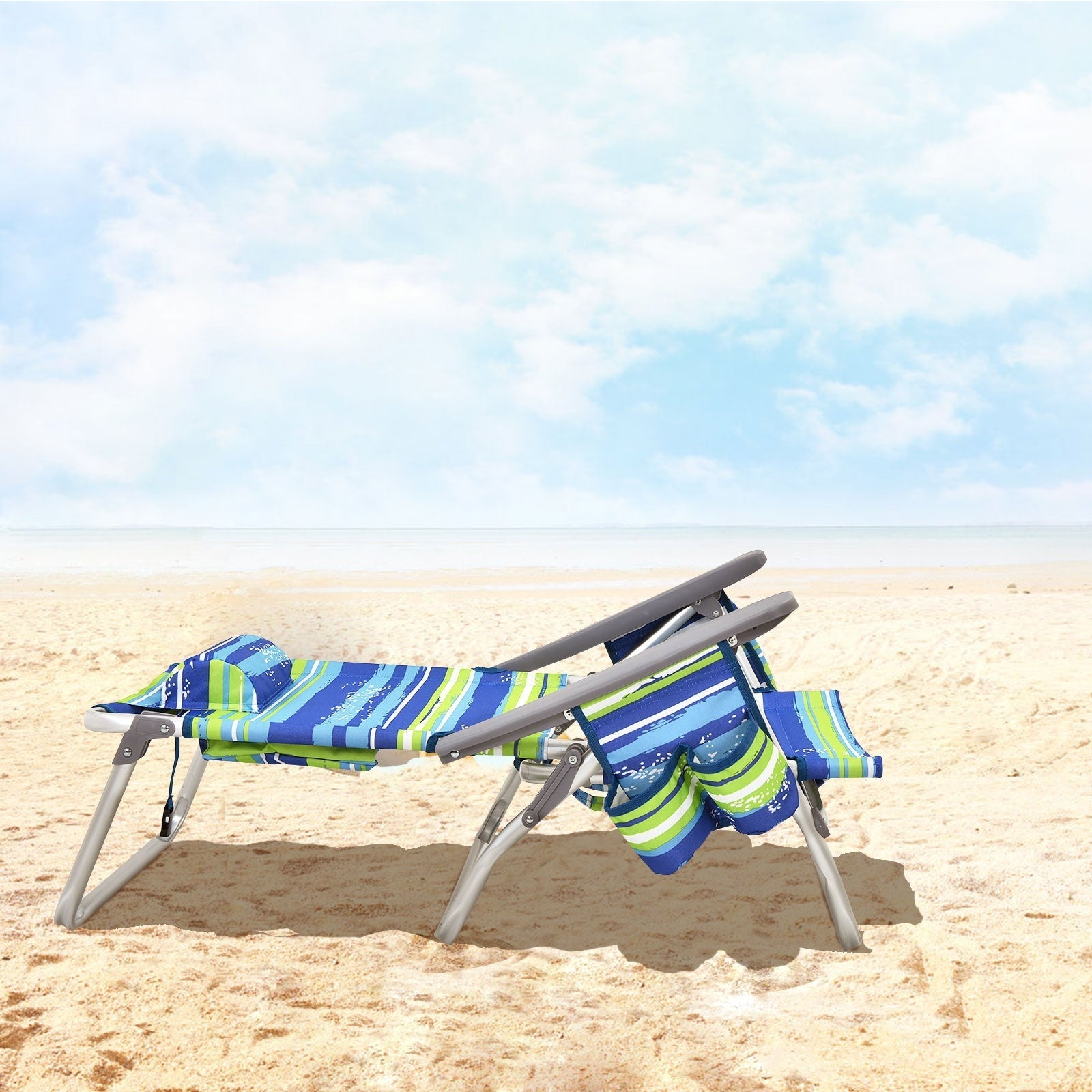 GemGear 2-piece folding backpack beach chairs with pink pillow on Tampa Home & Garden Store