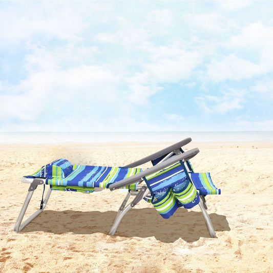 GemGear 2-piece folding backpack beach chairs with pink pillow on Tampa Home & Garden Store