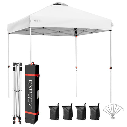 6.6 x 6.6 ft outdoor pop canopy tent white GemGear with carry bag and stakes on Tampa Home & Garden Store