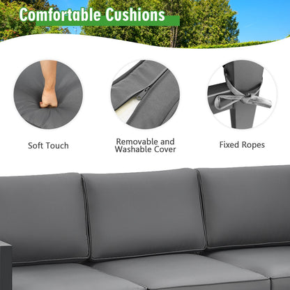 Juego de muebles de exterior de 4 piezas para patio trasero y piscina - Gris
