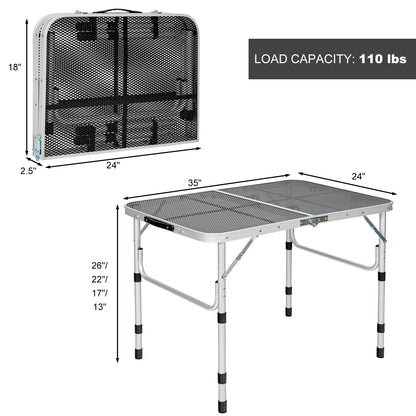 Mesa Parrillera de Aluminio con Tapa de Malla de Hierro - Plateada