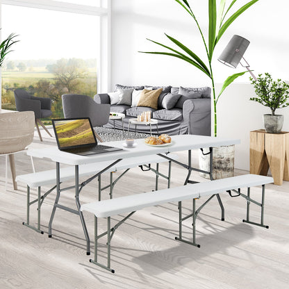 GemGear portable folding camping table white with carrying handle on Tampa Home & Garden Store