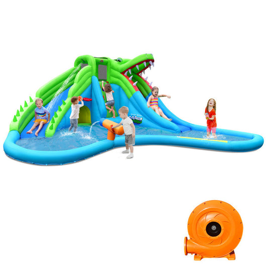 Inflatable Crocodile Style Water Slide Upgraded Kids Bounce Castle with 780W Blower - Tampa Home & Garden Store