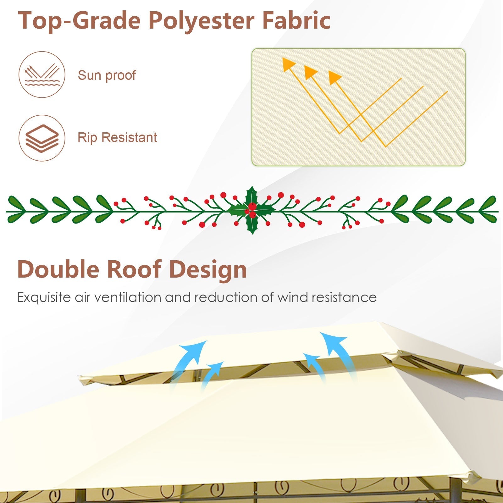 10x13 ft tent canopy shelter with removable netting sidewall, sunproof rip-resistant polyester on Tampa Home & Garden Store