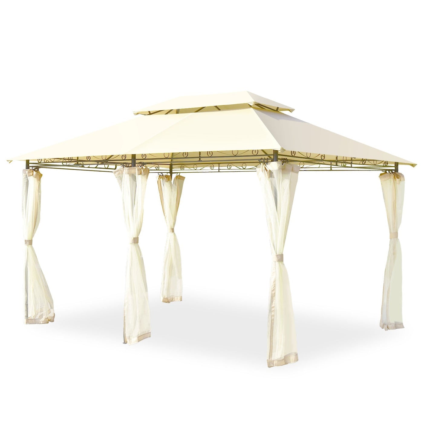 GemGear 10 ft x 13 ft tent canopy shelter with removable netting sidewalls, cream beige on Tampa Home & Garden Store