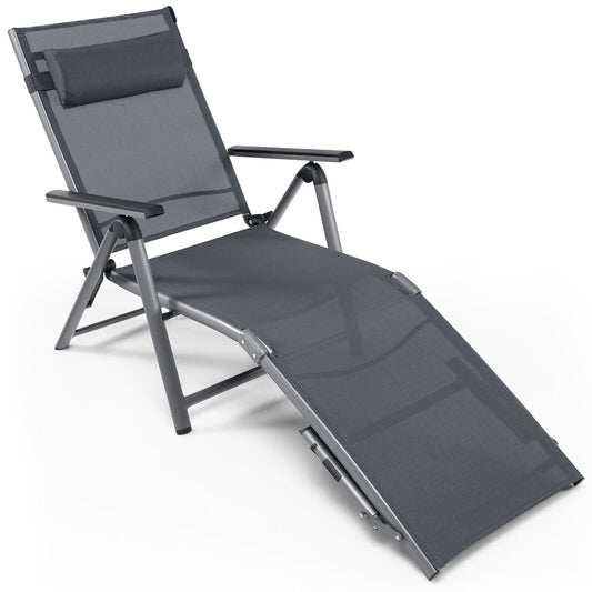 Outdoor Aluminum Chaise Lounge Chair with Quick-Drying Fabric - Tampa Home & Garden Store