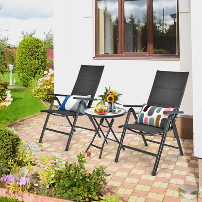 Mesa Auxiliar para Patio con Tablero de Vidrio Templado