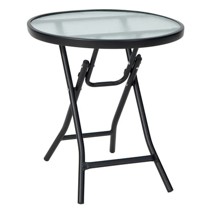 Mesa Auxiliar para Patio con Tablero de Vidrio Templado