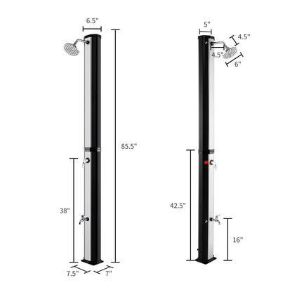 GemGear 7.2 ft solar heated portable shower with adjustable head, 9.3 gal, 2 units on Tampa Home & Garden Store