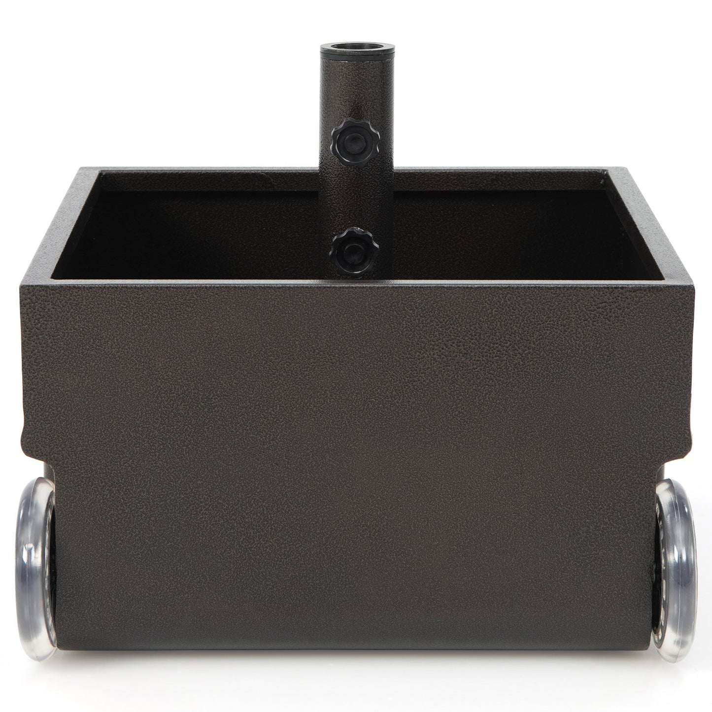 Soporte de base para sombrilla de patio de 150 libras con ruedas, macetero para exteriores - Negro