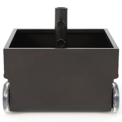 Soporte de base para sombrilla de patio de 150 libras con ruedas, macetero para exteriores - Negro