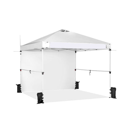 10 x 10 Feet Foldable Commercial Pop-up Canopy with Roller Bag and Banner Strip-Pink