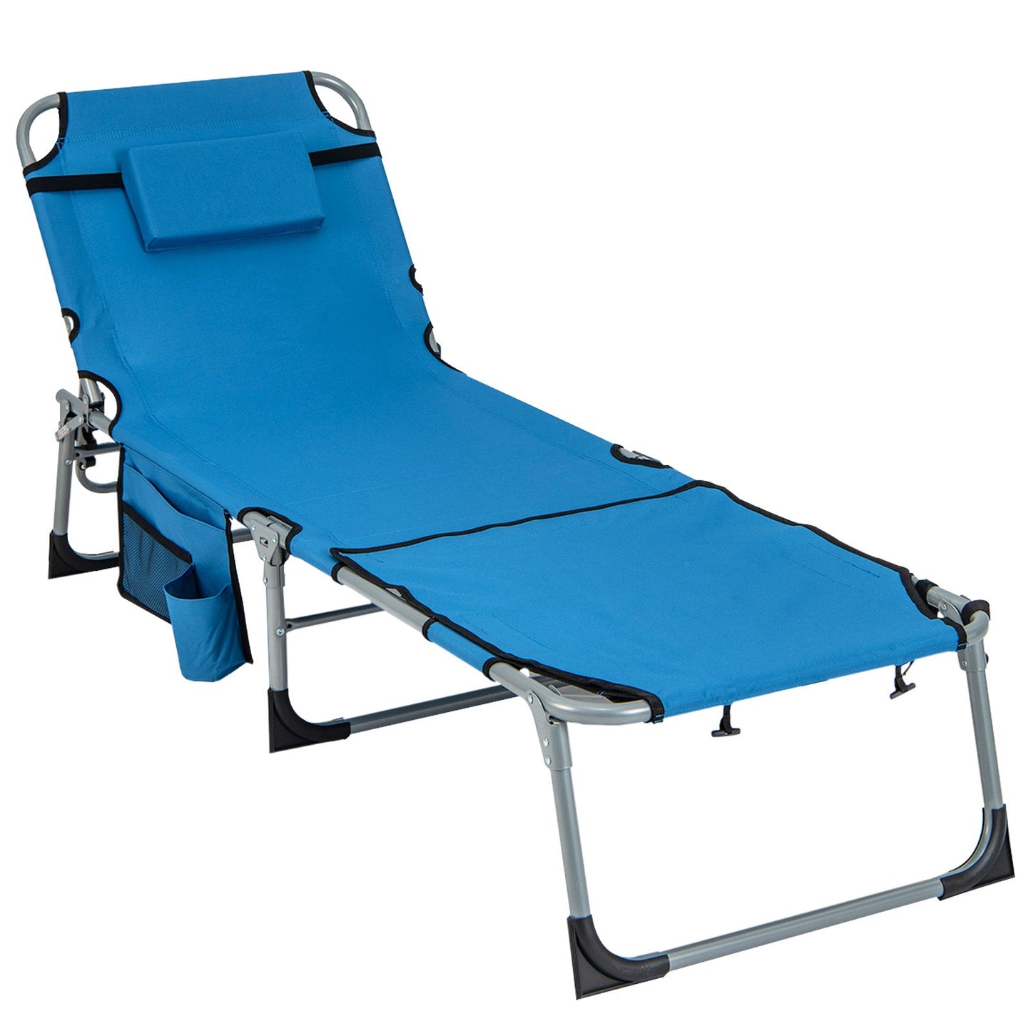 Sillón reclinable plegable de exterior de 5 posiciones - Azul