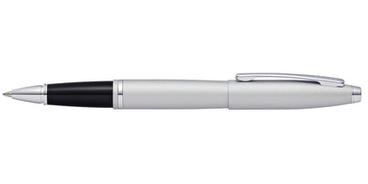 Calais Satin Chrome rollerball pen by A.T. Cross with black grip and clip on Tampa Home & Garden Store