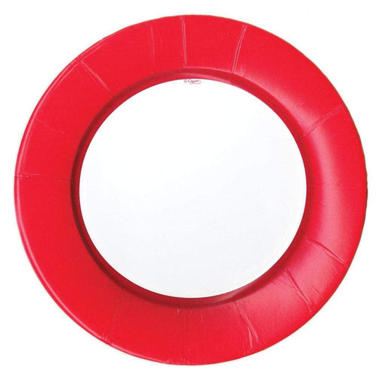 Assiettes plates en papier rouge lin