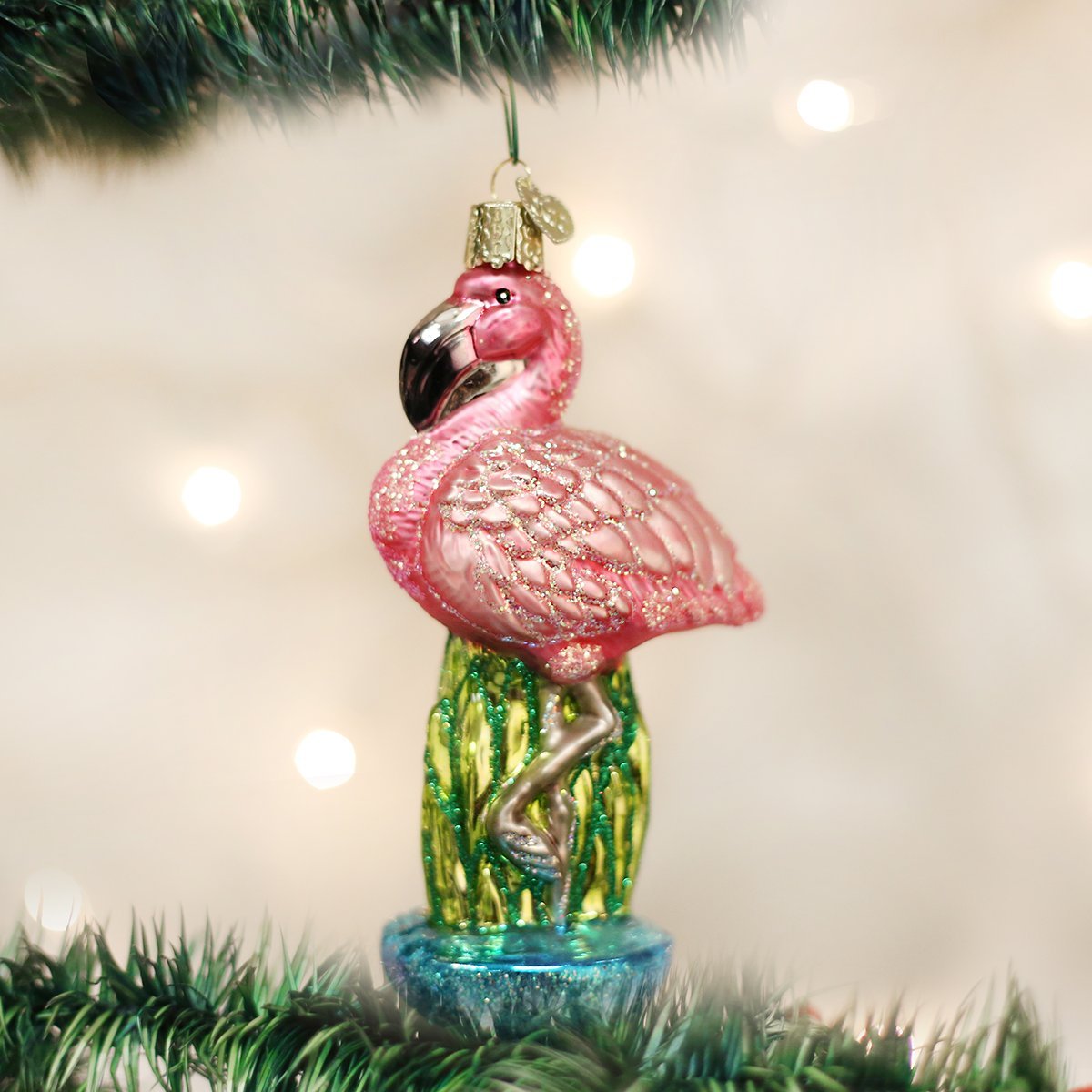 Flamant rose de Noël du vieux monde