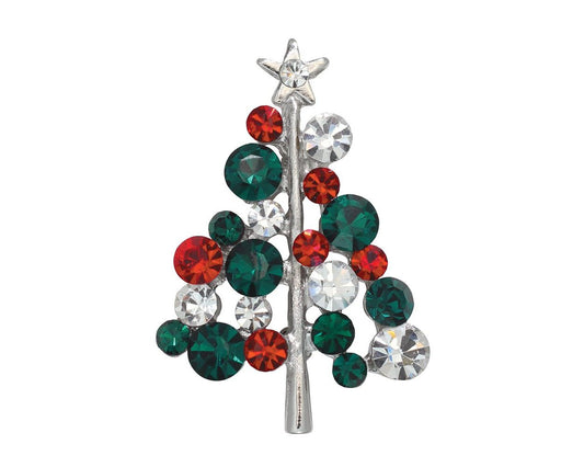 Sparkling Jeweled Holiday Tree Pin - Tampa Home & Garden Store