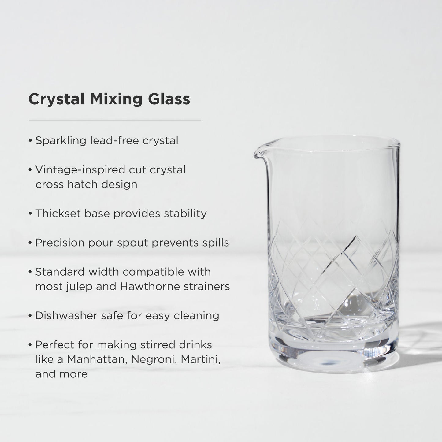 Professional Crystal Mixing Glass for Bartenders