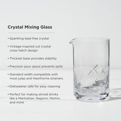 Professional Crystal Mixing Glass for Bartenders