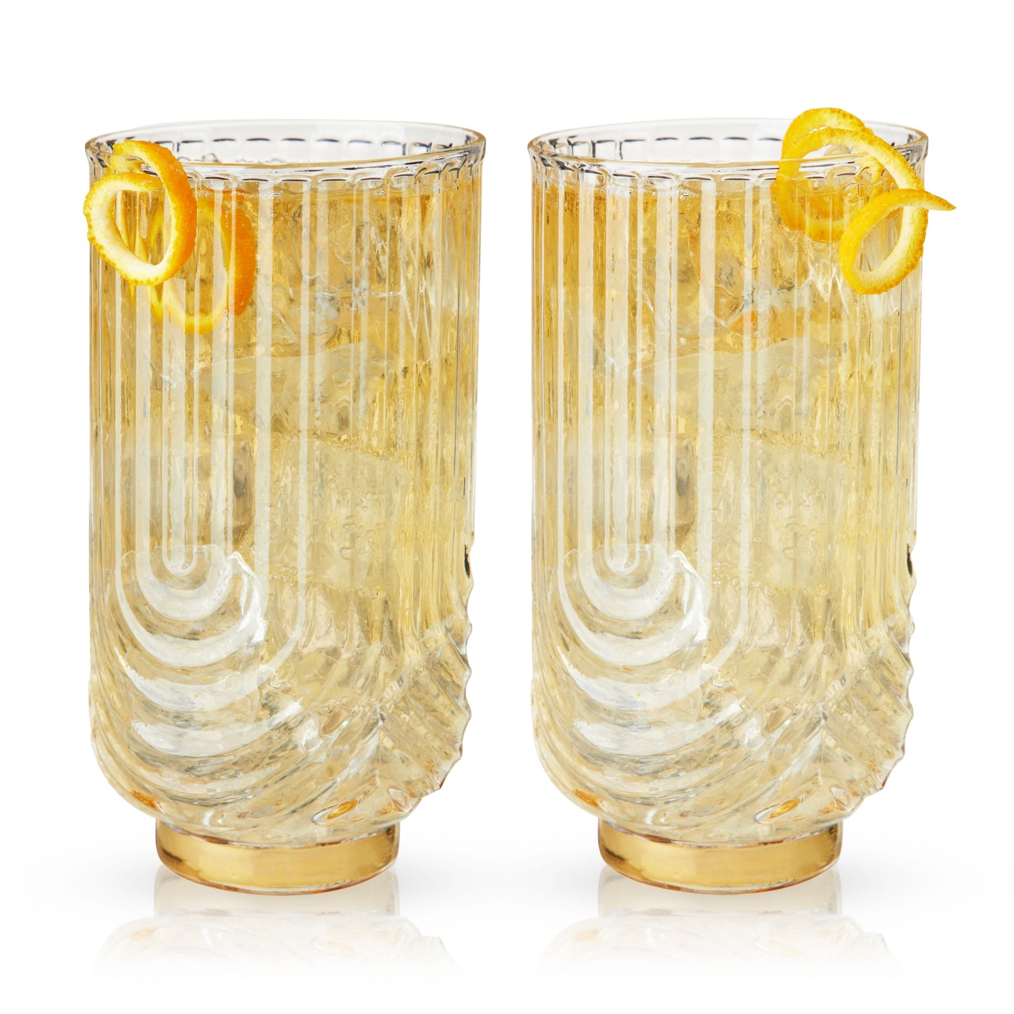 Gatsby Highball Glasses and the Polished Gold Set