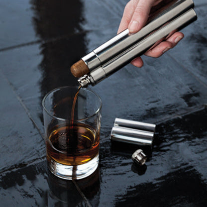 Stainless Steel Cigar Holder and Flask Case