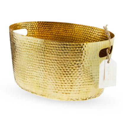The Gold Hammered Metal Tub For Wine And Parties