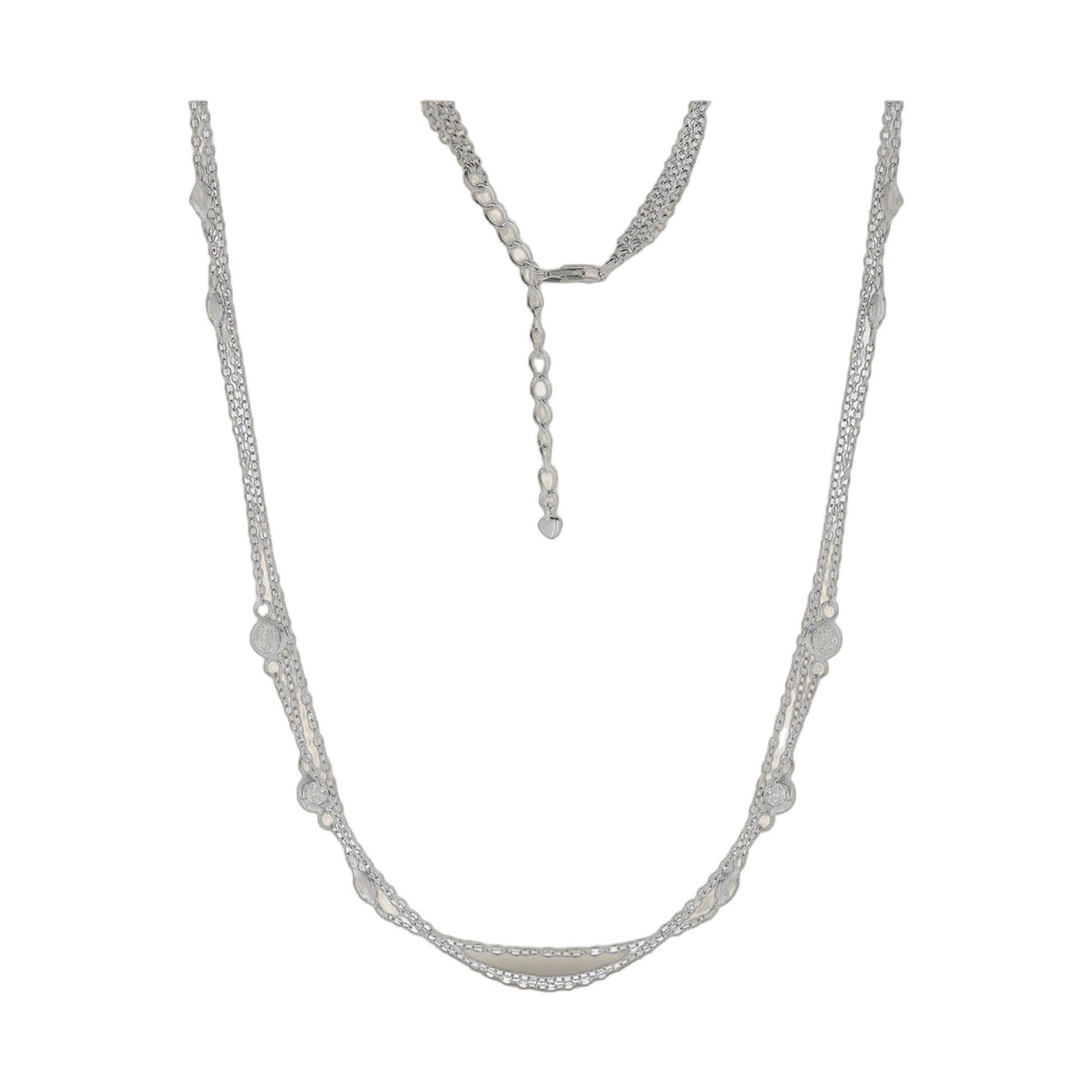 925 Lga Necklace short silver layered chain with drop pendant Lauren G Adams on Tampa Home & Garden Store