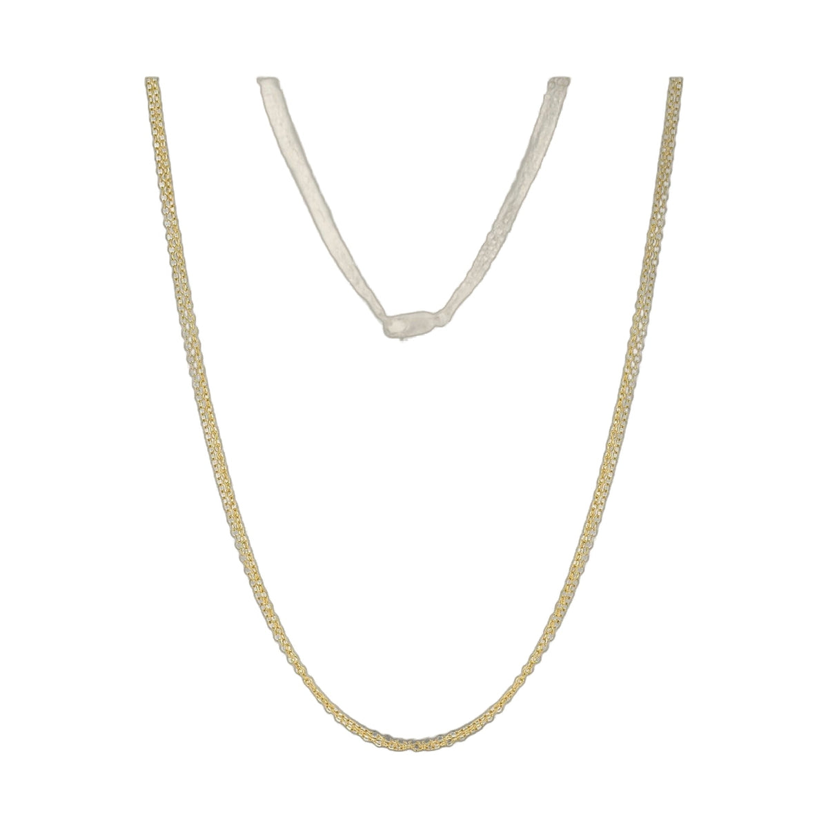 925 Triple Chain Necklace gold-tone outer chains with white center strand by Lauren G Adams on Tampa Home & Garden Store
