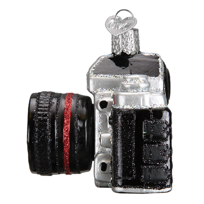 Camera  Glass Ornament