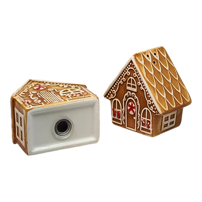 Maison en pain d'épice en céramique - Ensemble sel et poivre