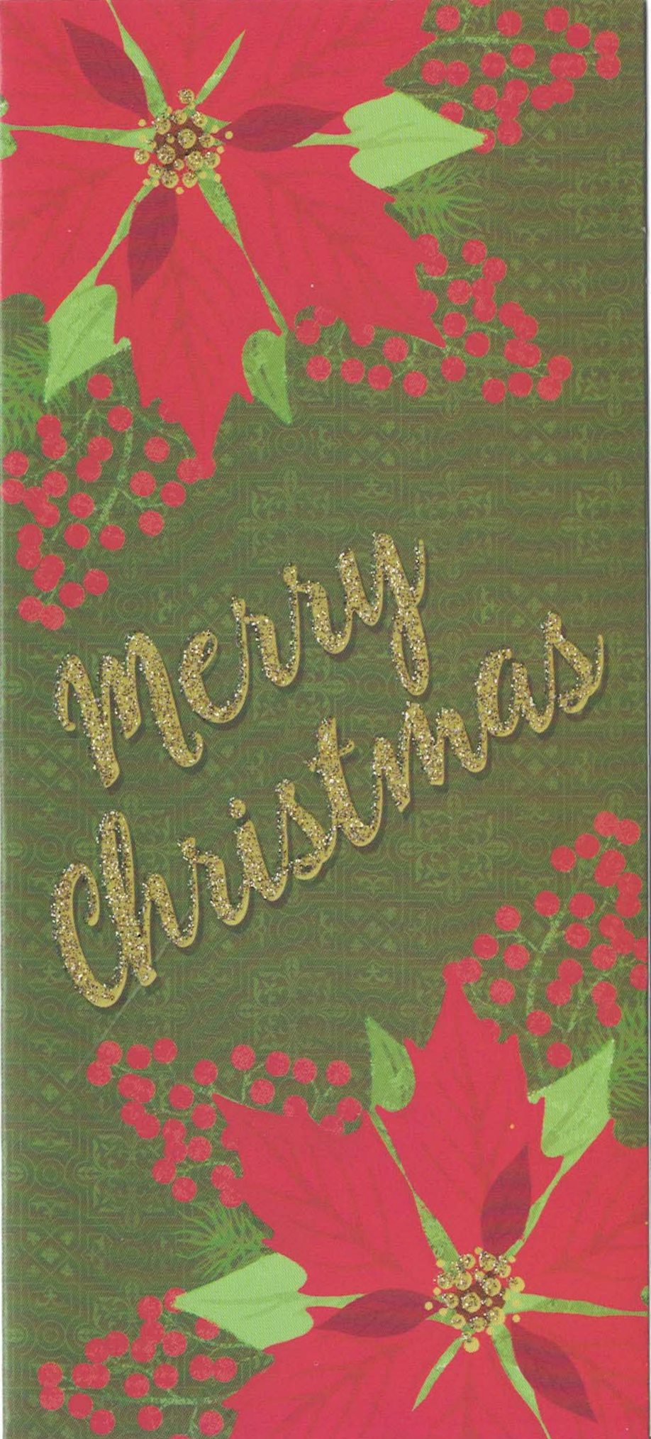Porte-cartes de Noël - Couronne/Poinsettia