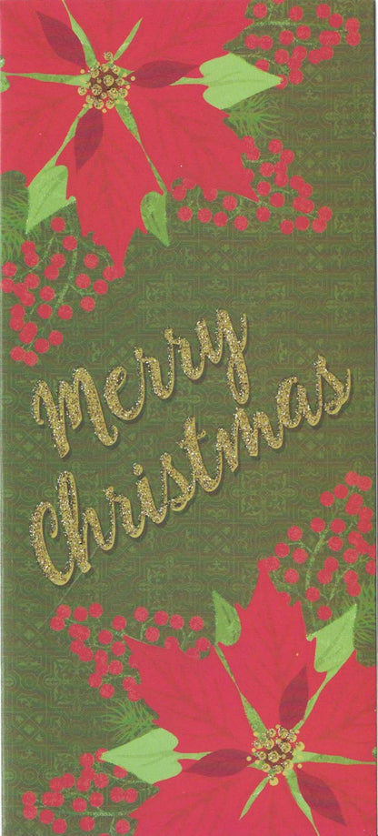Porte-cartes de Noël - Couronne/Poinsettia