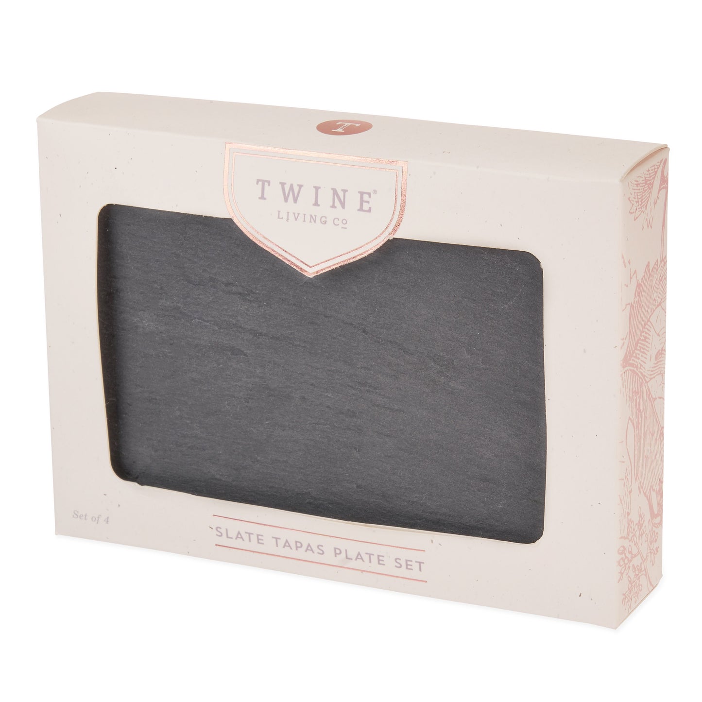 Set of 4 Slate Tapas Plates for a Snack and Drink