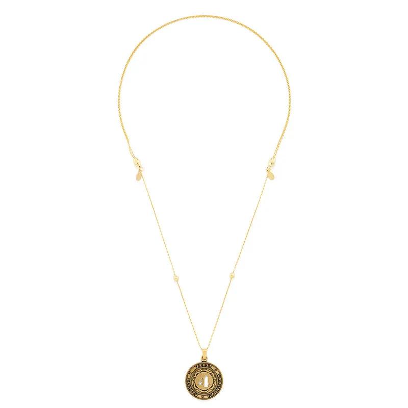 Number 4 Necklace, Expandable in gold tone with circular pendant by Alex and Ani on Tampa Home & Garden Store