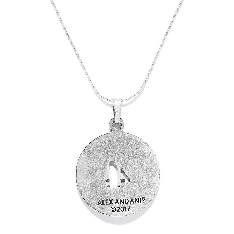 Number 4 Necklace expandable silver-tone pendant by ALEX AND ANI with disk cutout 4 on chain on Tampa Home & Garden Store