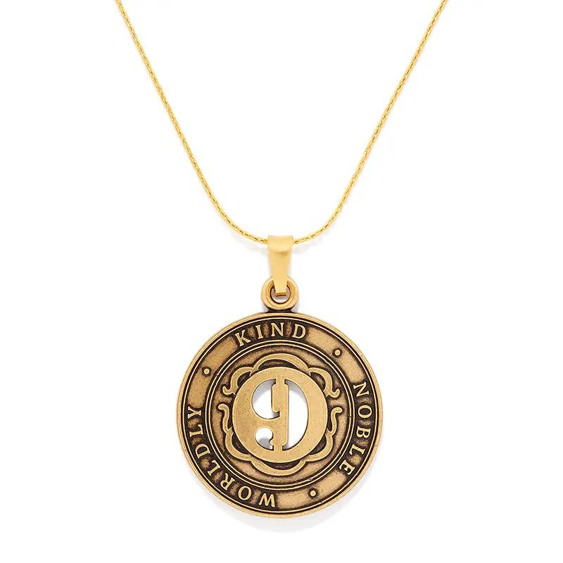 Number 9 Necklace expandable pendant in gold-tone by Alex and Ani with circular medallion on Tampa Home & Garden Store