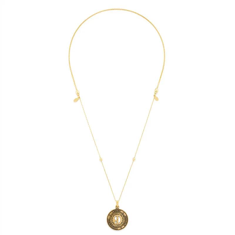 Number 9 Necklace, Expandable by Alex and Ani, gold-tone with beaded chain and round pendant on Tampa Home & Garden Store