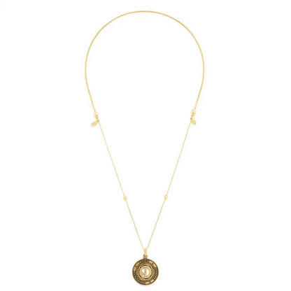 Number 9 Necklace, Expandable by Alex and Ani, gold-tone with beaded chain and round pendant on Tampa Home & Garden Store