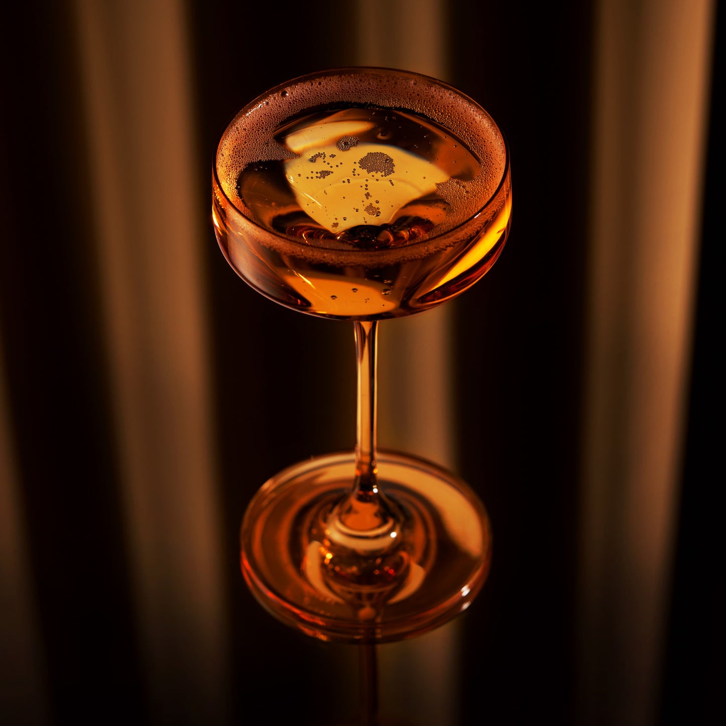 Amber Crystal Coupe Glasses and Cocktailware