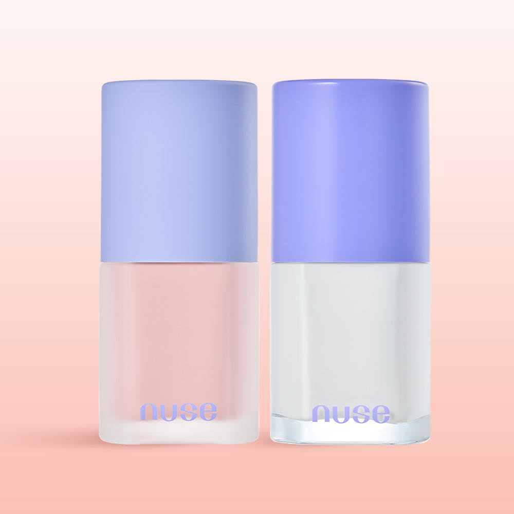 nuse Tone-Up 30ml cream duo with frosted glass bottles, pink and lavender caps, brand nuse on Tampa Home & Garden Store